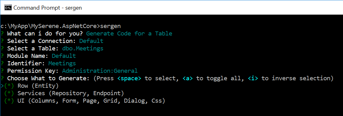 Sergen Tables