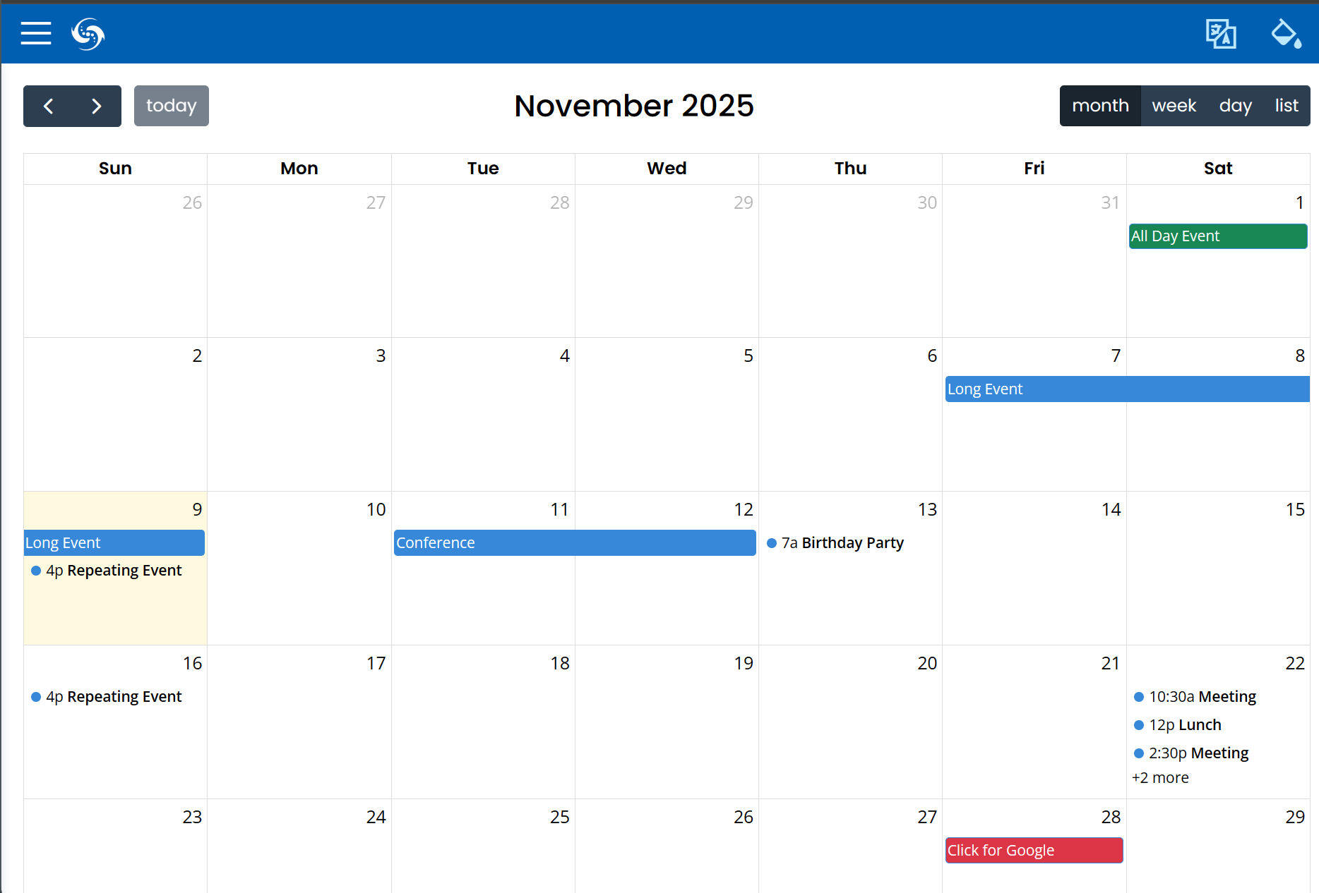 Full Calendar